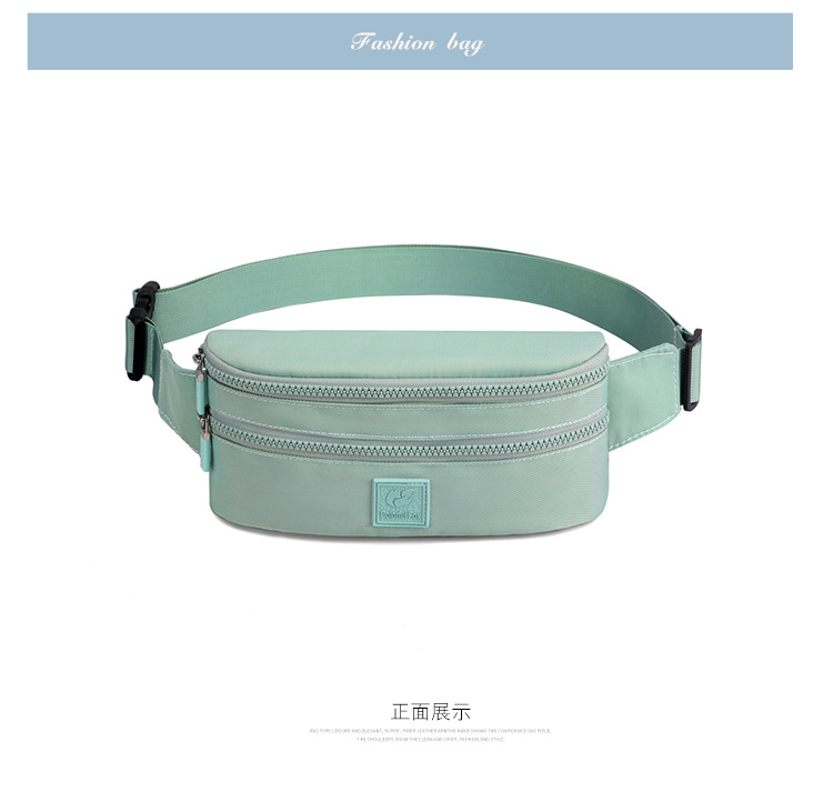 Women's fashionable and trendy waist bag, waterproof nylon crossbody bag, outdoor sports mobile phone waist bag, simple crossbody bag undefined