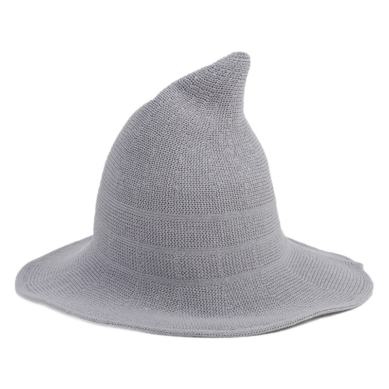 Sombrero de mago moda femenina Halloween decorativo sombrero puntiagudo color sólido casual transpirable sombrero para el sol protección solar sombrero transfronterizo