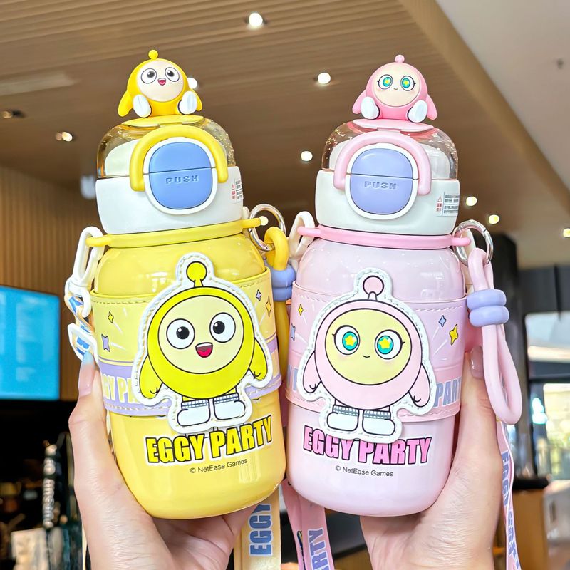 本物のエッグマンパーティーダブルドリンクカップセット魔法瓶カップ 510 ミリリットル女子学生学校ポータブルかわいい魔法瓶カップ水カップ|undefined
