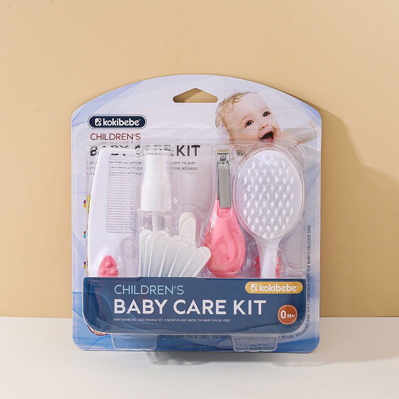 Juego de cuidado del bebé masaje para bebés combinación de cepillo de cuero cabelludo cortaúñas para bebés juego de botella de spray