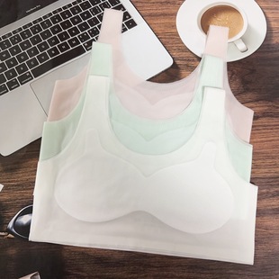 Girls' Intimates Development Period Primary School Students' Seamless Anti-Bump Girls' Bra Big Children's Vest Ice Silk Summer Thin Style