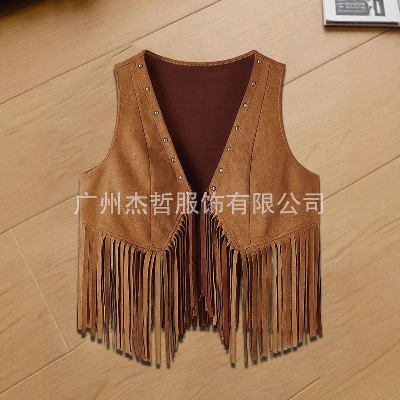2026 European and American Cross-Border Amazon Foreign Trade New Style Suede Tassel Casual Vest 2026 European and American Cross-Border Amazon Foreign Trade New Style Suede Tassel Casual Vest