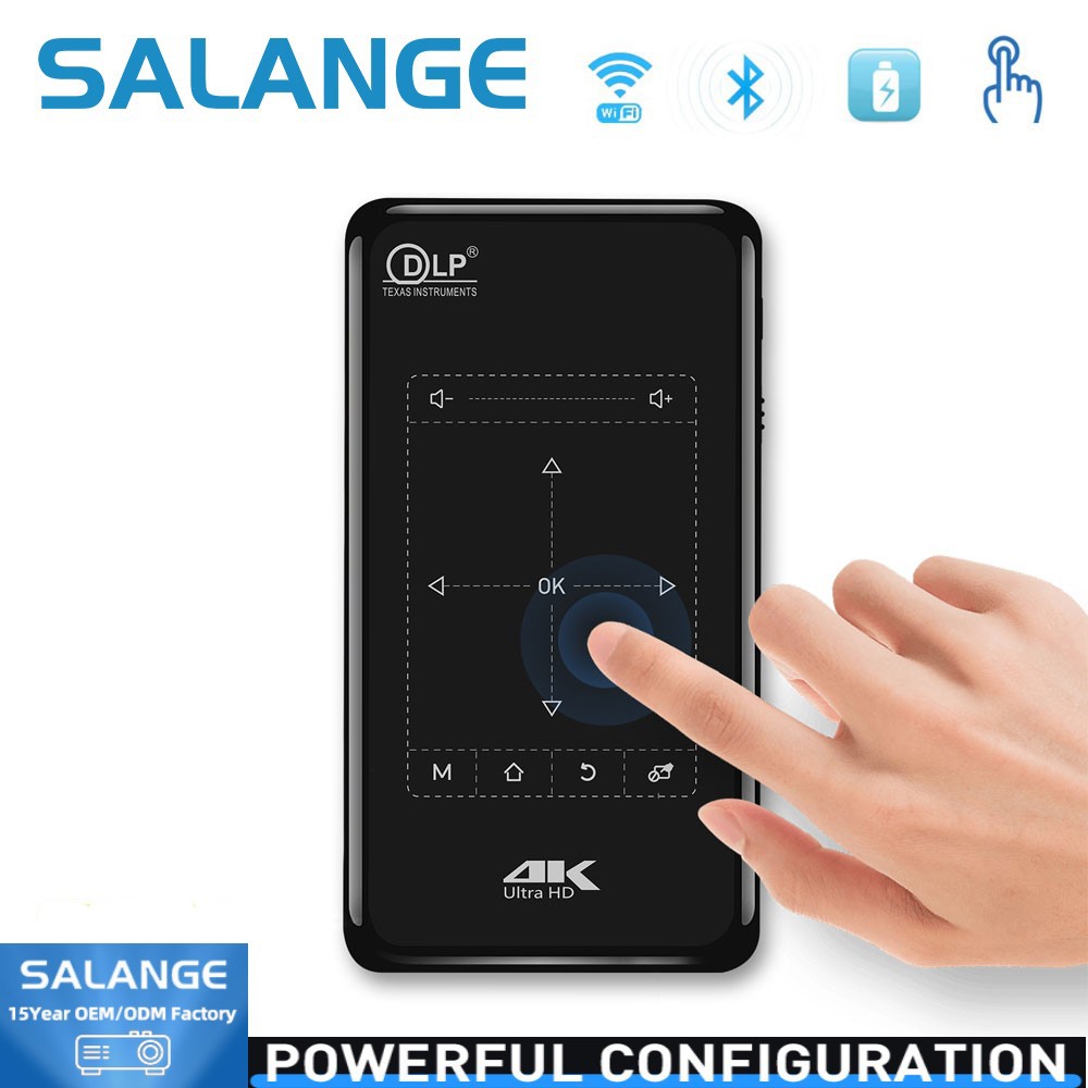 Proyector casero portátil del teléfono móvil de Android del proyector del Mini proyector elegante de 4K HD DLP mini