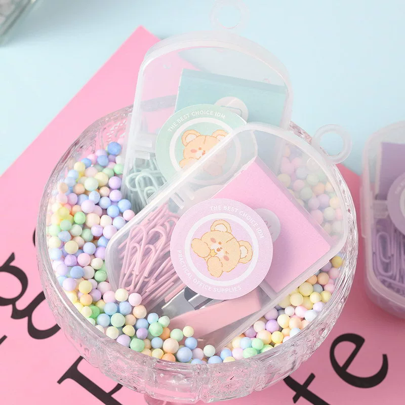 Macaron color mini booking machine student stationery combination set cute bookmaker convenience minimum nail machine