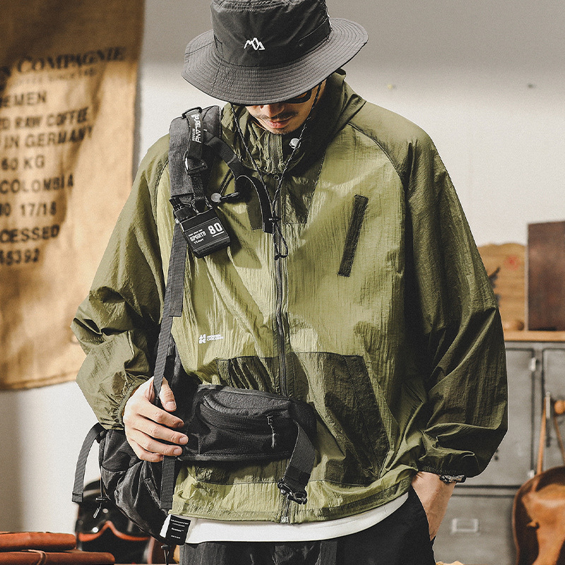 Jayleno Lightweight Breathable Army Green Sun Protection Suit Men's American Style Jacket Thin Summer Travel Outdoor Fishing Sun Protection Suit