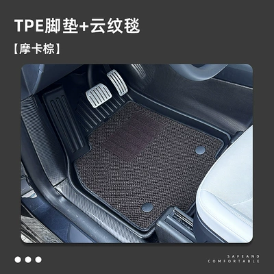 Floor Mats Custom Fit for | Universal Foot Pad - full-set-of-tpe-floor-mats-menis-mocha-brown-23-25-zhiyi-ls6-the-passenger-has-a-leg-rest-and-will-hang-on-the-mat