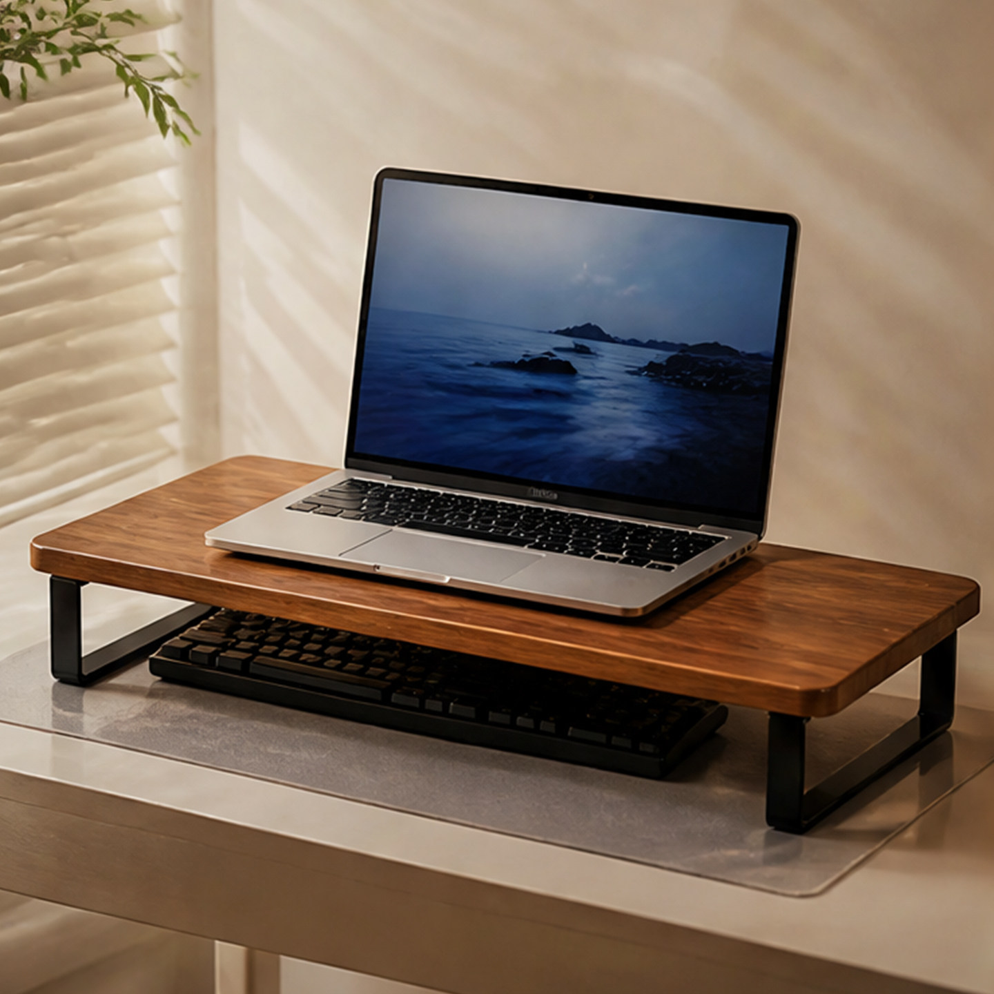 Soporte Elevador para Monitor de Computadora de Madera Organizador para Escritorio