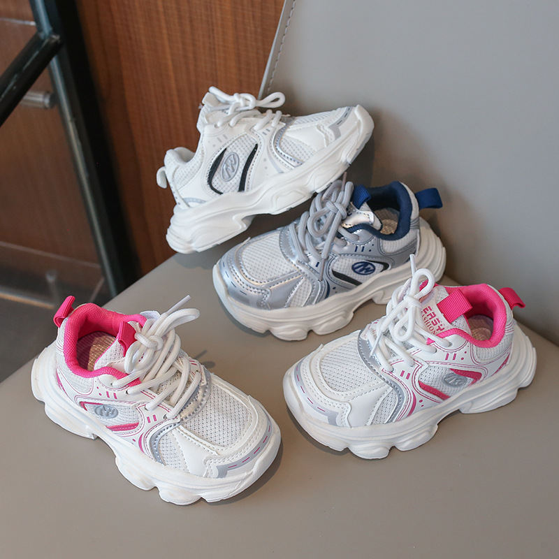 Calzado Deportivo Infantil Primavera-Otoño 2026, Zapatillas de Running para Niños, Zapatillas de Malla Estilo Dad Shoes para Niños, Zapatillas Casuales Ligeras y Versátiles para Niñas