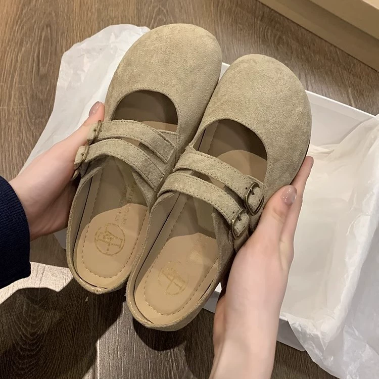 Туфли Birkenstock, Баотоу полупросветляющееся обувь, женская верхняя одежда 2025 новый летний стиль супер жаркие сандалии, ленивые обувь на одну ногу