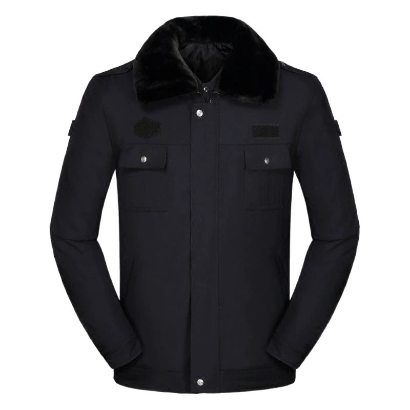 Новое защитное хлопковое пальто, светоотражающий зимний черный костюм, утолщенная и длинная многофункциональная морозостойкая рабочая одежда для защиты труда