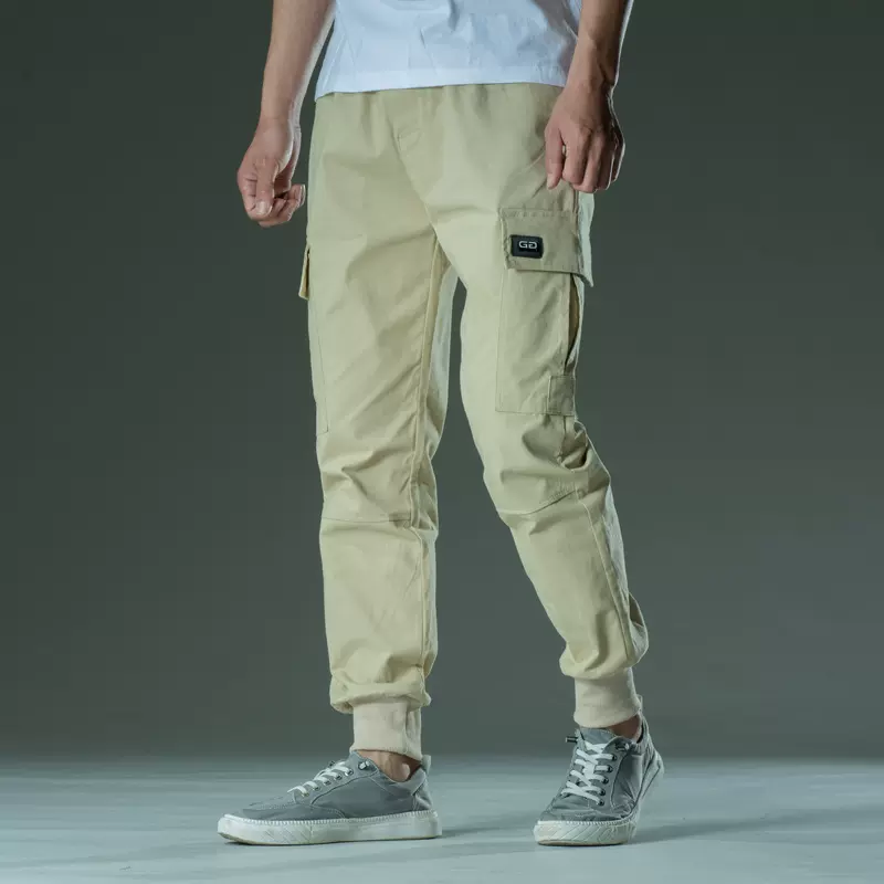 2021新款韩版男裤春秋潮流纯色男款休闲裤男式弹力大码工装裤潮牌