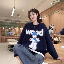 韩系新款休闲百搭秋装现货慵懒感时尚洋气针织羊毛宽松打底衫毛衣