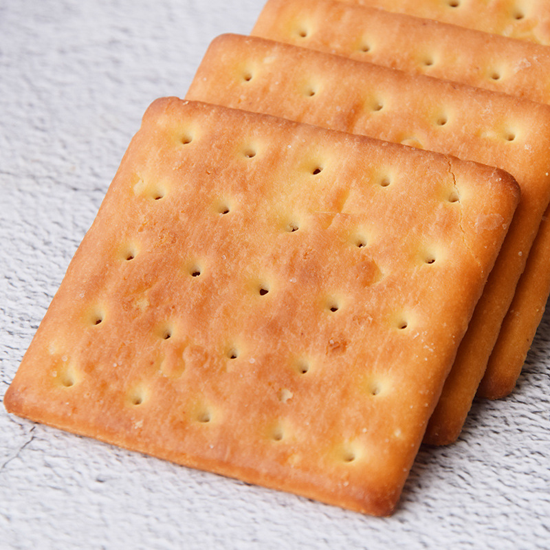 Three Ox New Shanghai Fresh Onion Juice Scallion Flavor Soda Crackers Whole Box Bulk Pregnant Salted Breakfast Crackers Snack Food