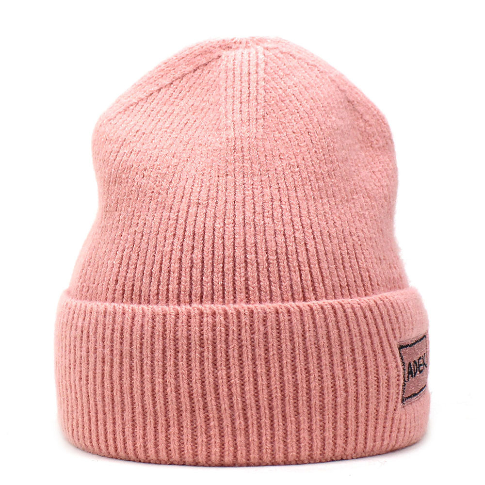 Unisex kašmyro megzta kepurė Moteriška kepurė raidė su ritininiu krašteliu megztinė kepurė vilnonė kepurė_voghion.com