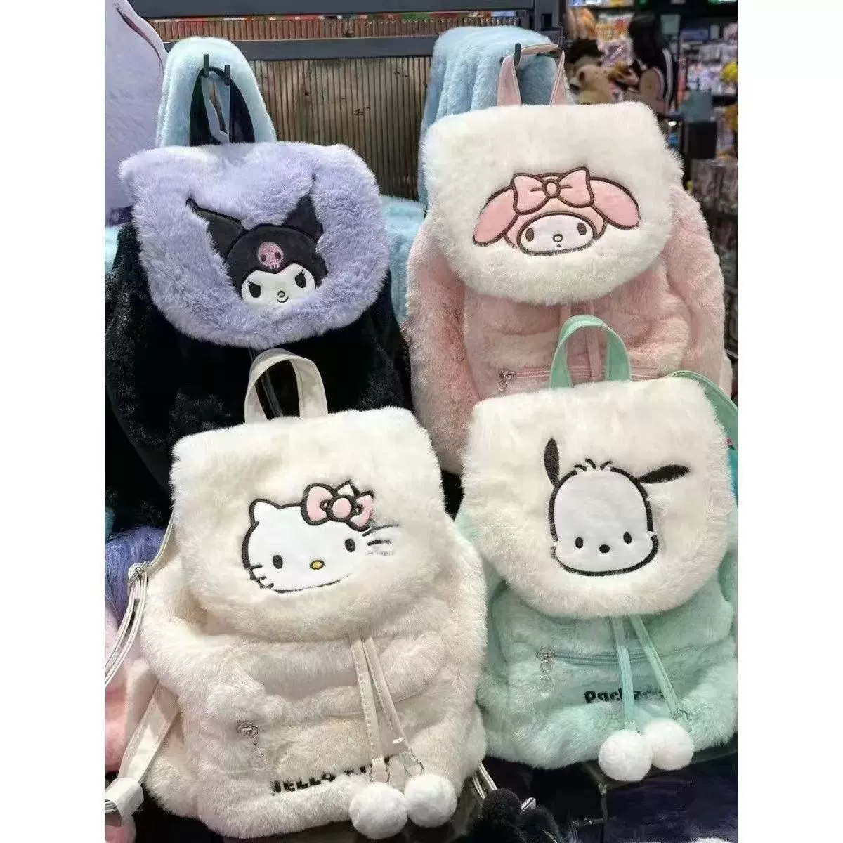 Hello kitty, cute winter capacious backpack