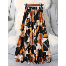 S 94825 Elastic waist printed umbrella skirt �ɽ���ӡ������