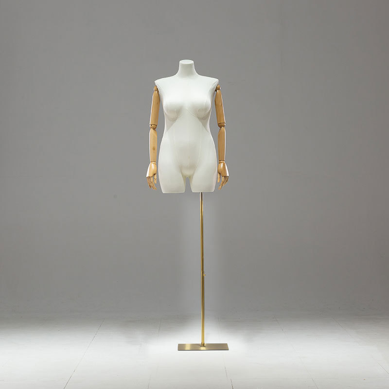 Maniquí Femenino de Talla Grande de Busto de Madera para Escaparate