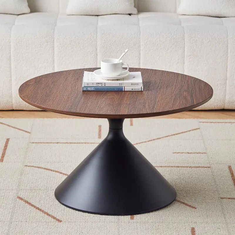 Mesa de té de madera sólida de viento de crema minimalista sala de estar doméstica pequeña casa moderna simple alta sensación redonda mesas de borde móviles