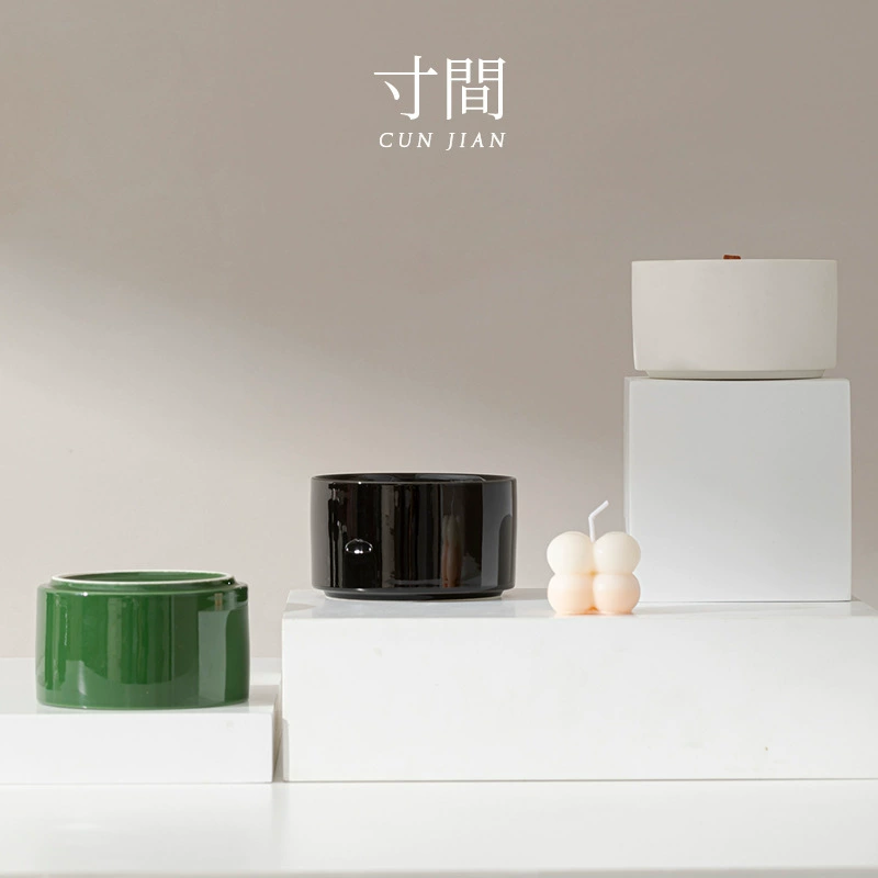 Дюйм минималистский нишевые круглые прямые керамические чашки для ароматерапии свечи для подарков в спальне с декоративными украшениями