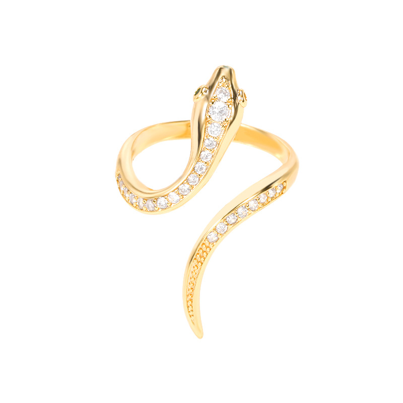 All Seasons Season Wholesale Jewelry Vacation Simple Style Snake Brass Zircon Inlay Rings