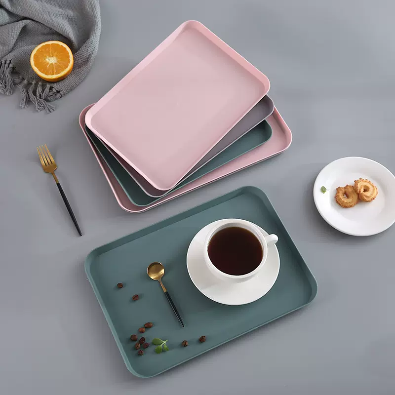 茶盘客厅杯子茶杯托盘家用长方形放水杯茶杯盘水果盘塑料收纳