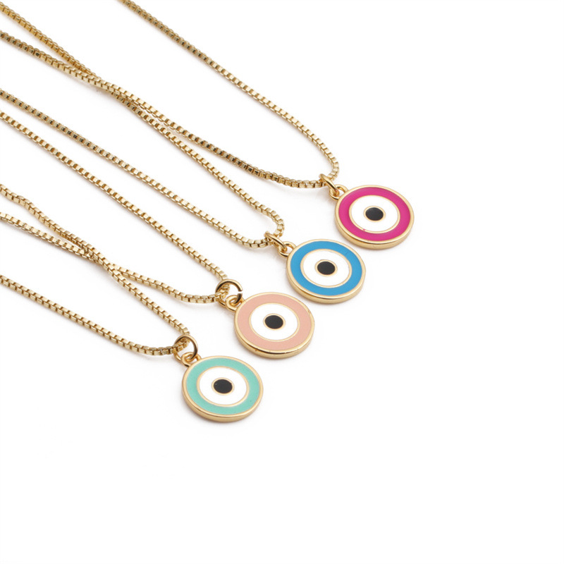 Cross-Border Independent Station Jewelry New Copper Dripping Oil Multi-Color Fashion Devilu0027s Eye