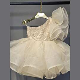 女童周岁礼服2025新款蓬蓬纱演出服装Girl's Dresses for Christm
