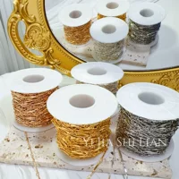DIY ювелирная цепь умная чистая медная соединительная палка ручная цепь сверкающая сплющенная цепочка ожерелье для волос
