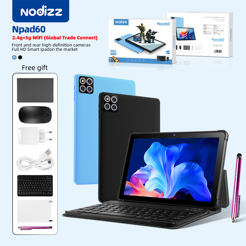 Cross-Border New Model 10inch Tablet 5Gwifi High-Definition Large Screen Full Network Communication Npad60 Keyboard and Mouse Set Foreign Trade