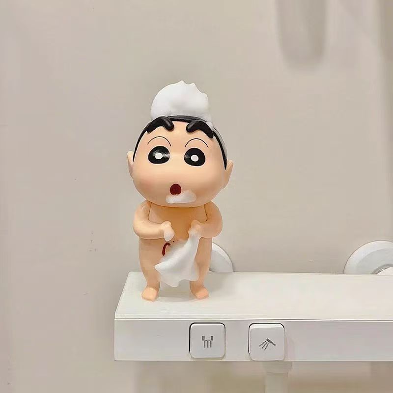 洗澡蜡笔小新家居好物高级感小众饰品卫生间浴室洗手池超可爱摆件|undefined