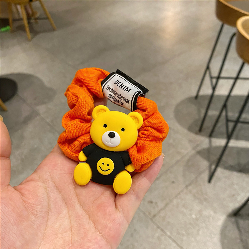 Accesorios para el pelo de los niños niñas flor diadema estilo coreano colorido tela dibujos animados cara sonriente banda pelo lindo gran intestino anillo tocado