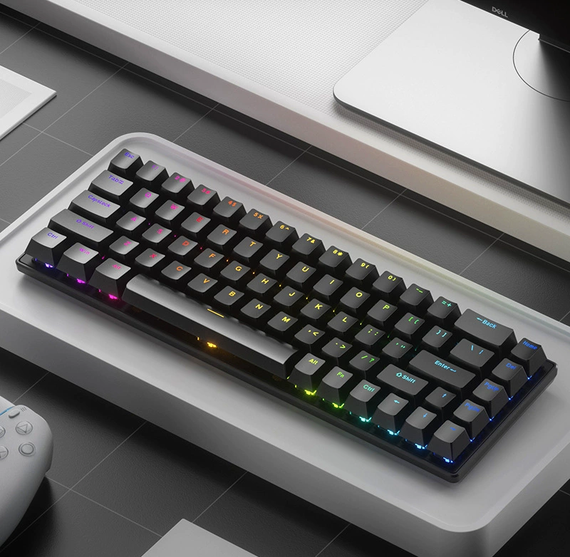 Механическая игровая клавиатура (Forev FV-Q68) проводная RGB, три режима, компактная портативная