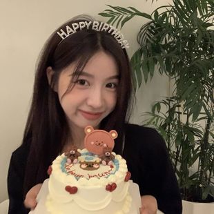 HappybirthDay's super flashing birthday hair hoop female fairy qi INS Mori hair clip card hair jewelry gift