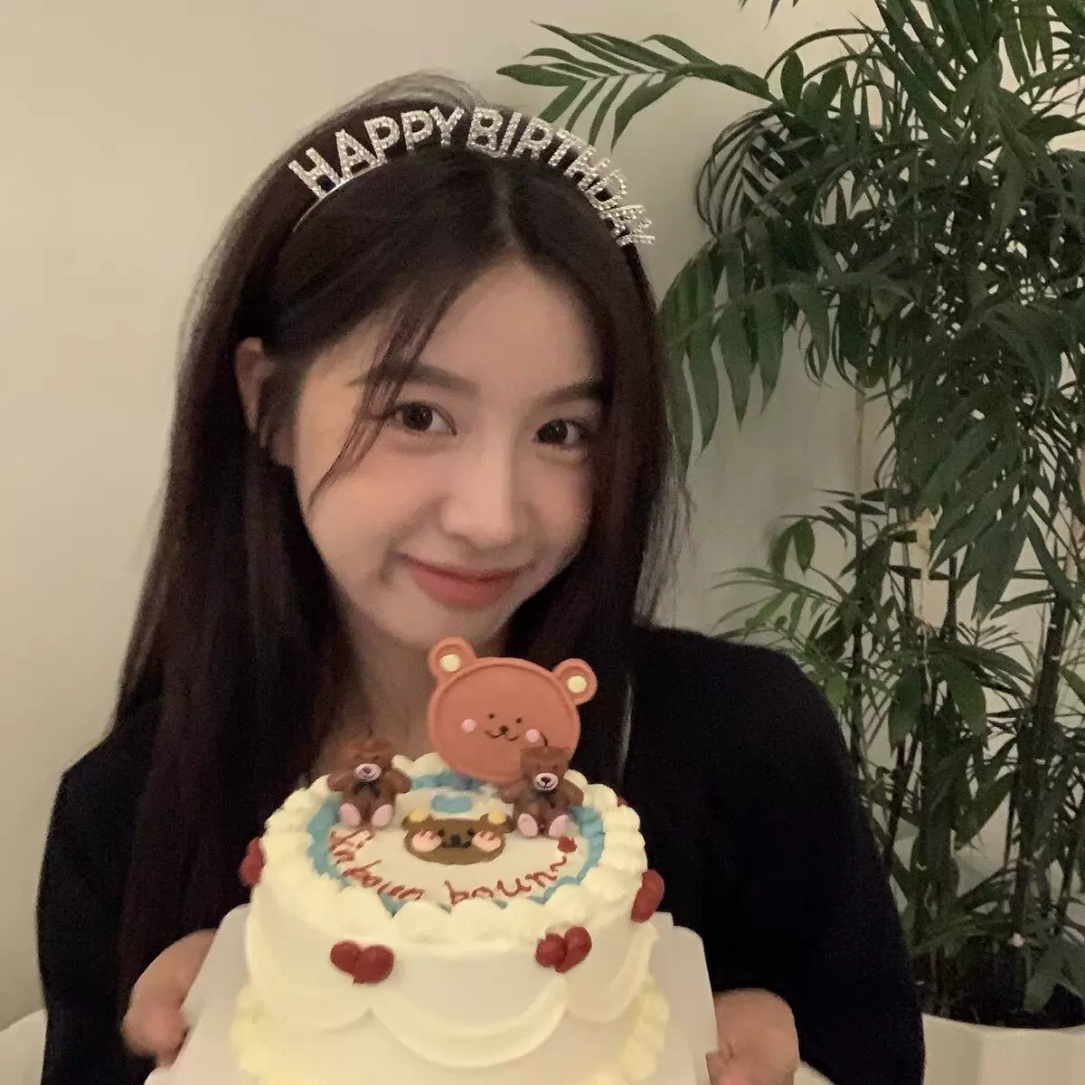Happybirthday超闪的生日发箍女仙气ins森系发夹发卡头发饰品礼物