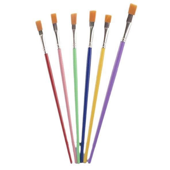 Conjunto de pincel de aceite transfronterizo de cabeza plana 6 pincel conjunto de pincel de palo azul de nylon pincel de pintura de arte para niños 577 - 6