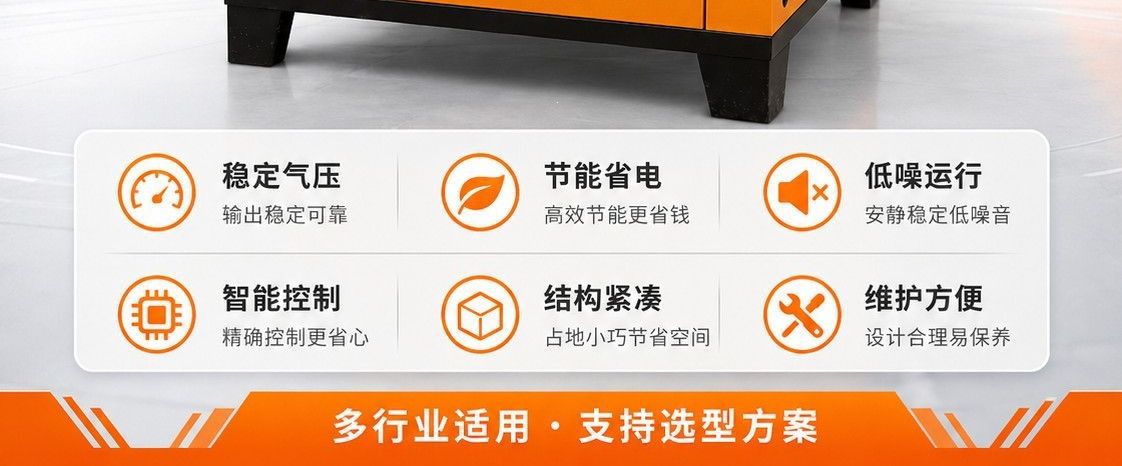 Screw-type air compressor with permanent magnet variable frequency 380V 7.5kW air compressor, air supply equipment supplied directly by the manufacturer