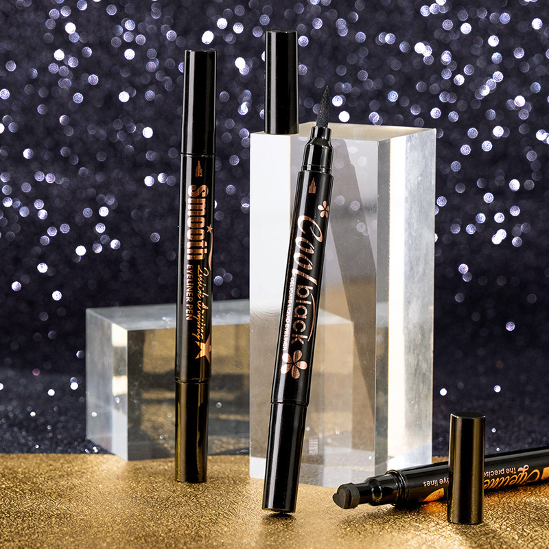Shedoes transfronteriza caliente estrella de doble cabeza Plum Blossom Love Seal delineador de ojos impermeable suave de larga duración sin manchas