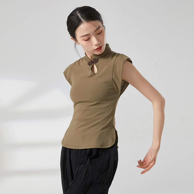 Modern Dance Coat Sleeveless Shirt Top Classical Dance Vest Design Sense Art Test Skinny Practice Dance Dress