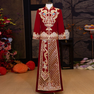 Xiuhe Dress Men's Groom Dress 2025 New Chinese Wedding Dress Men's Toast Dress Tang Suit Dragon and Phoenix Jacket Wedding Dress