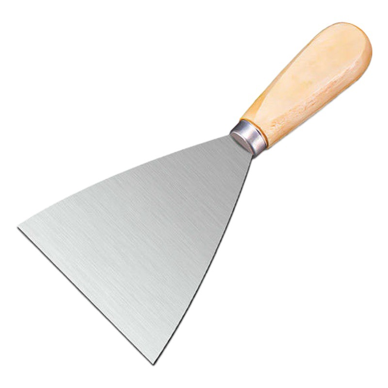 Espátula original con mango de madera engrosado de 3 pulgadas, raspador para limpiar masilla, herramienta de limpieza especializada, raspador de acero inoxidable de 5 pulgadas.