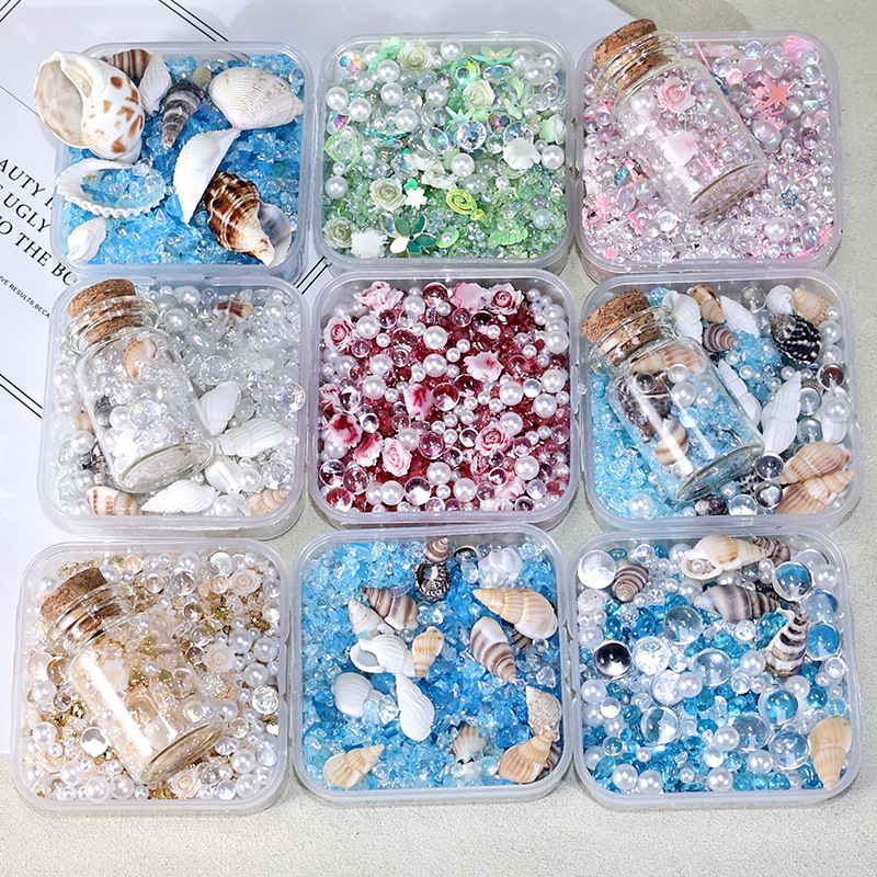 Bicai Mixed Small Accessories Small Shells Conch Glass Beads Pearl Filling DIY Handmade Mini Wishing Bottle