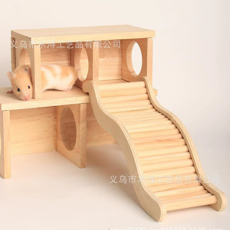 Оптовая продажа игрушек для хомяков: золотой медведь, волнистая лестница, заборчик, домик, лестница из массива дерева, игрушка для прорезывания зубов