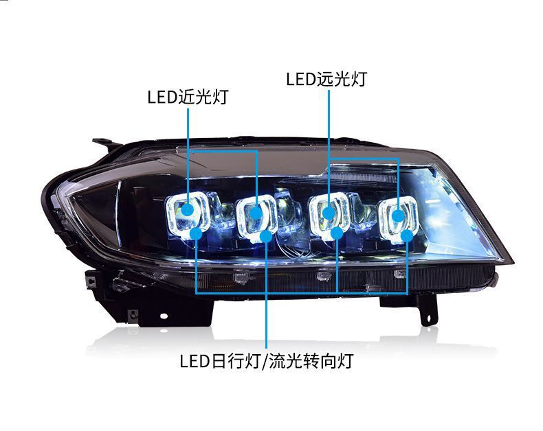 Specially Used for Haval H6 Sports Edition Led Headlight Assembly Modified Bugatti Style Led Daytime Running Lights Flowing Water Turn Signals