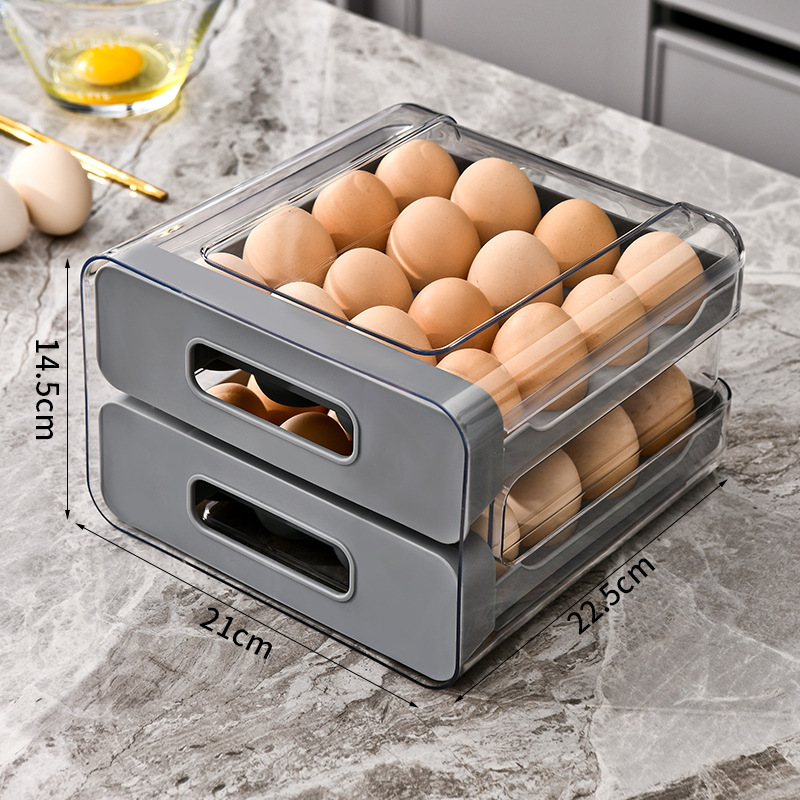 Caja de almacenamiento de huevos especial para refrigerador tipo cajón para huevos caseros, caja de almacenamiento de huevos para alimentos, caja de preservación de PET