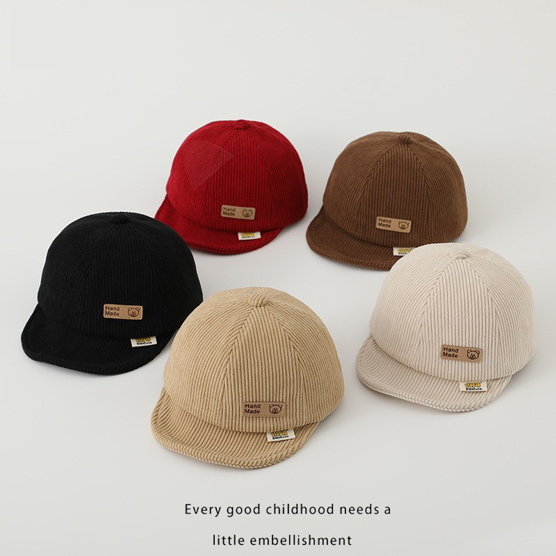 Sombrero de bebé otoño y invierno ajustable para niños y niñas adorable gorra de béisbol de invierno gorra de borde suave