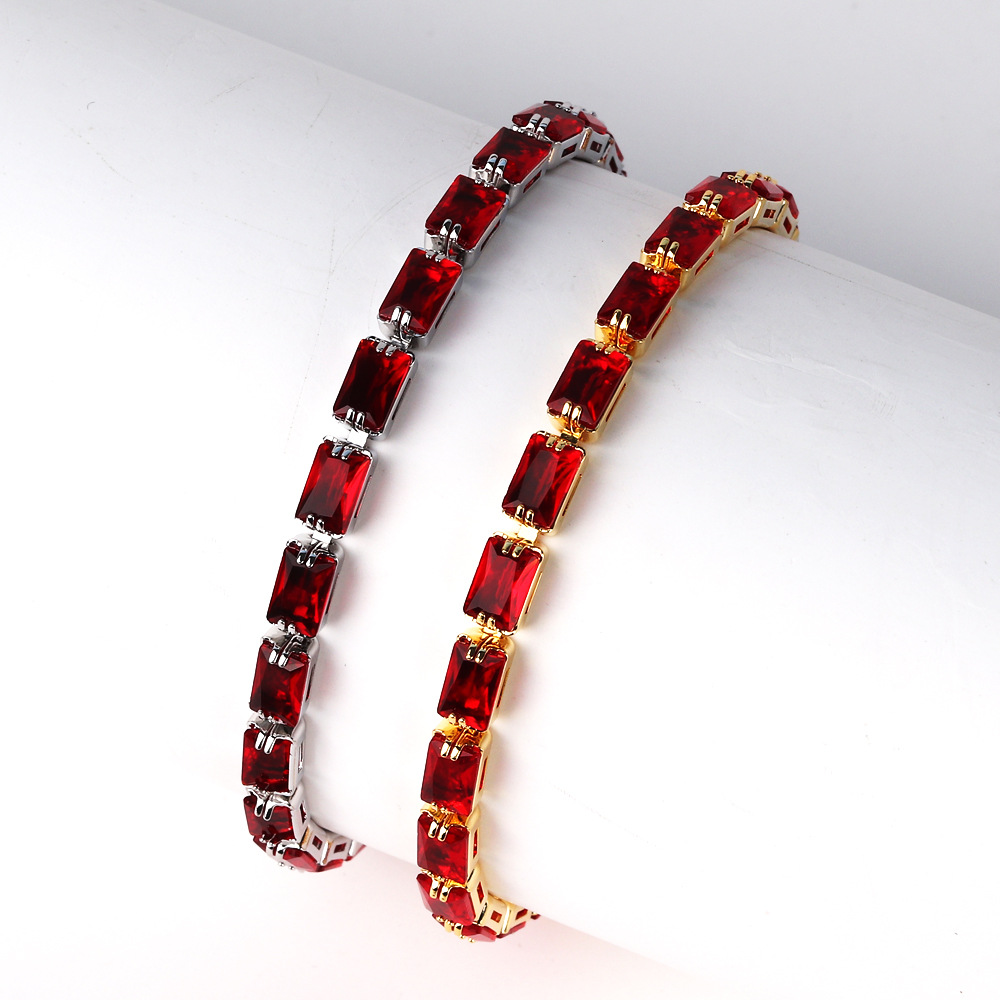 Copper Material Copper Inlay Geometric Zircon Bracelets