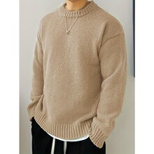 I 36463 Men's Solid Knit Sweater ��ʿ��֯�� ŷ���羳����ѷ��