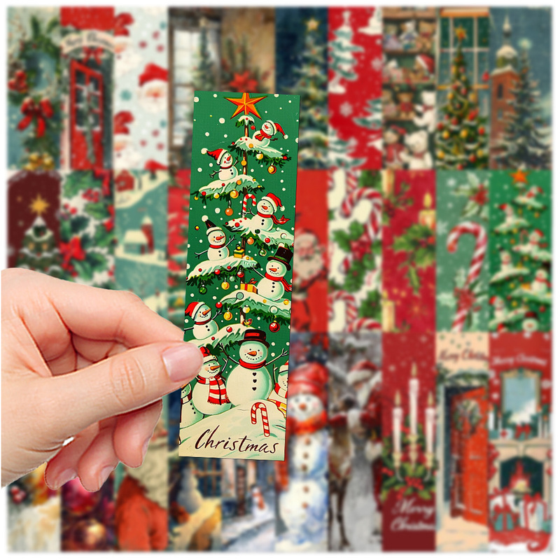 レトロなクリスマスのしおり文芸レトロな紙の本の装飾カード30枚|undefined