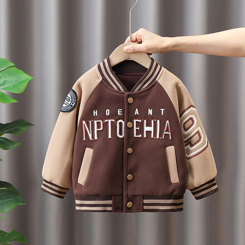 2662 Boys' Jackets Spring and Autumn Style Western Baseball Uniforms Baby Clothes  New Children's Spring Clothes Tops Handsome