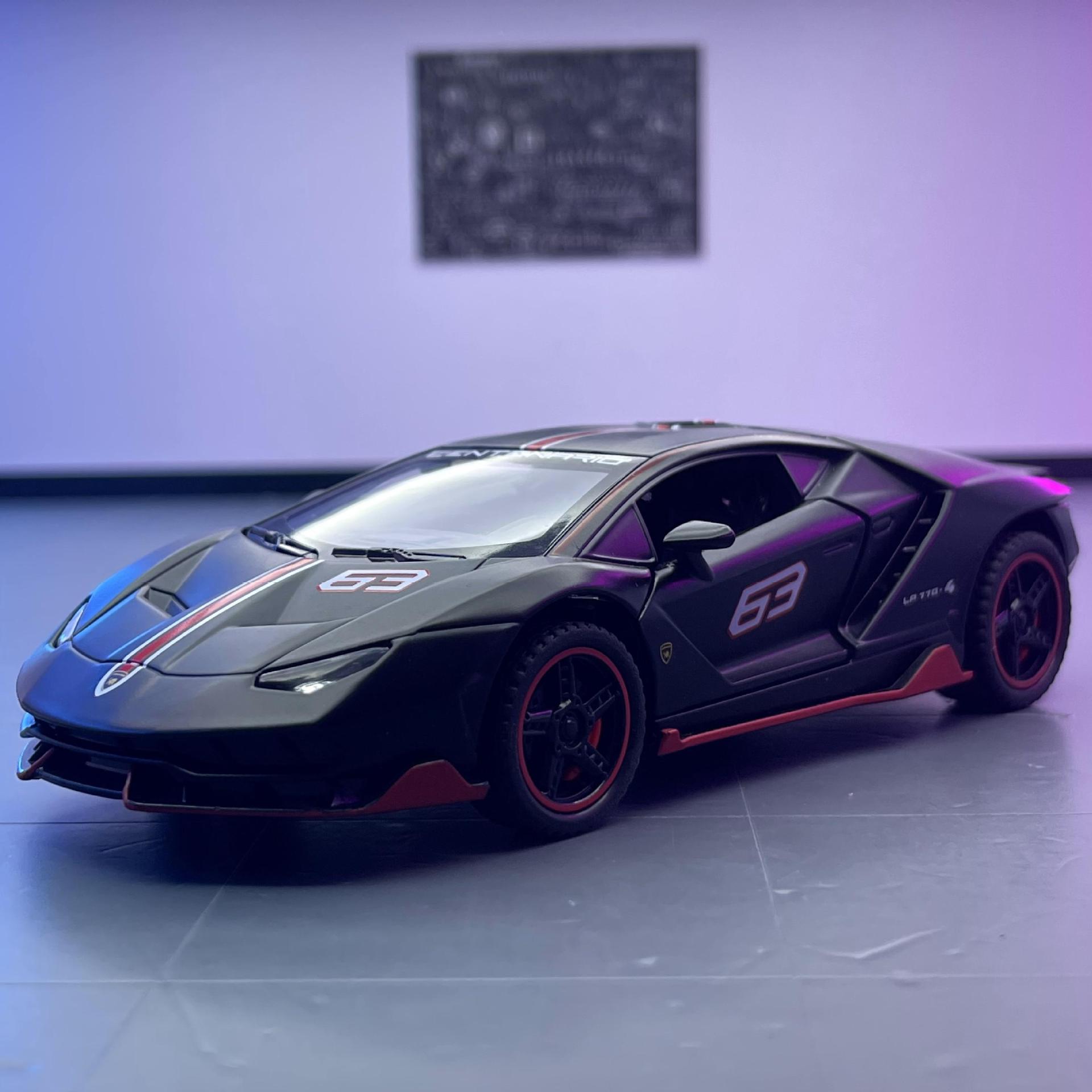 Jianyuan modelo de coche de aleación 1:32 LANBO PL780 coche deportivo versión pull back sonido y luz modelo de coche de juguete adornos